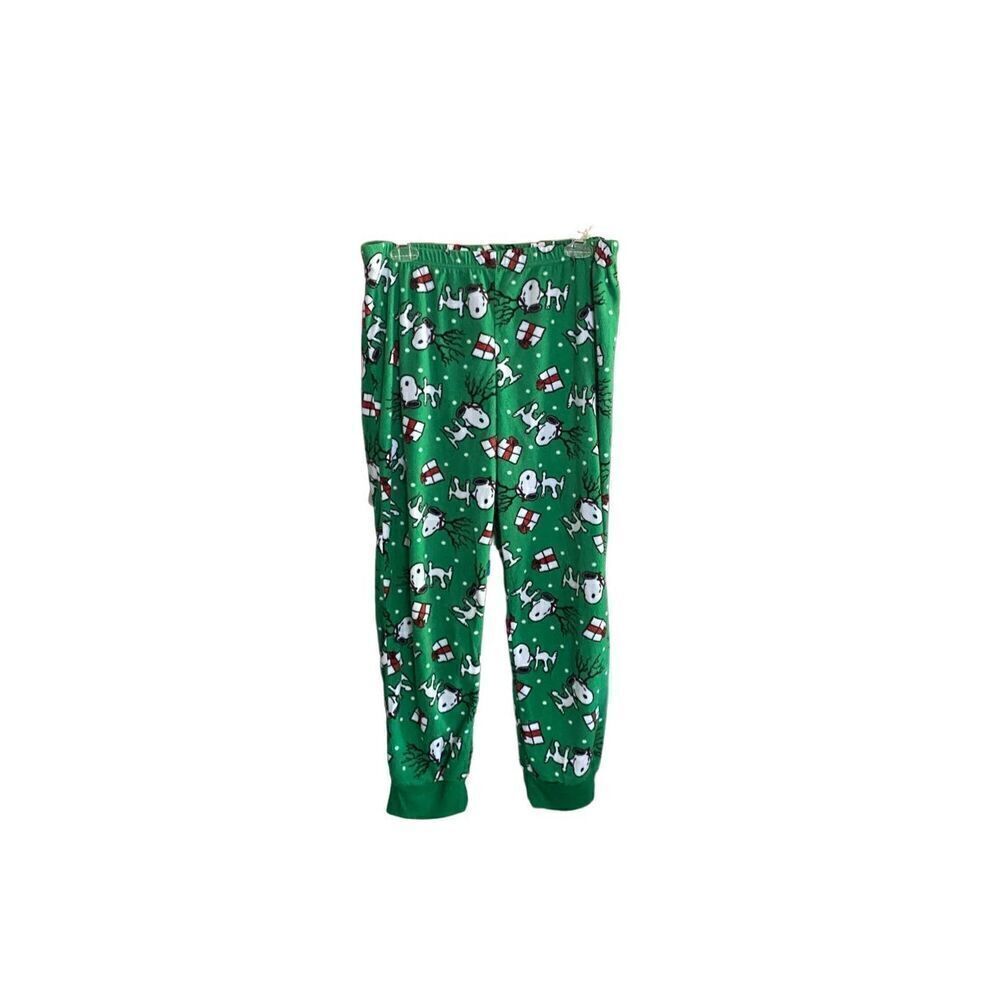 Peanuts, snoopy, youth, green reindeer, snoopy lounge, pajama pants S/L